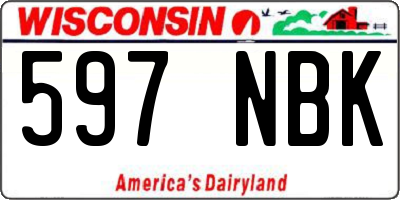 WI license plate 597NBK