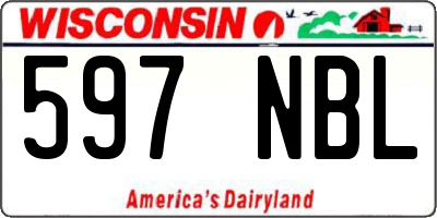WI license plate 597NBL