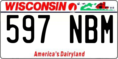 WI license plate 597NBM
