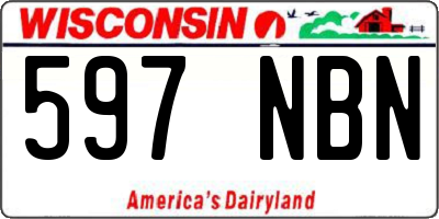 WI license plate 597NBN