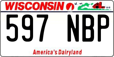 WI license plate 597NBP