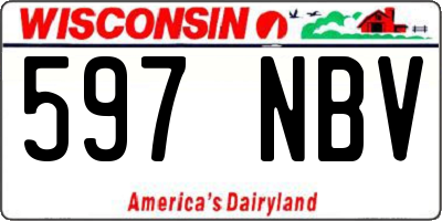 WI license plate 597NBV