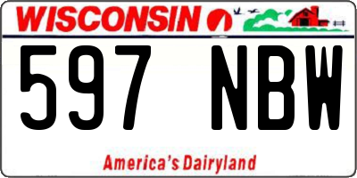 WI license plate 597NBW