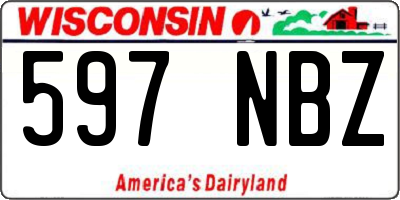 WI license plate 597NBZ