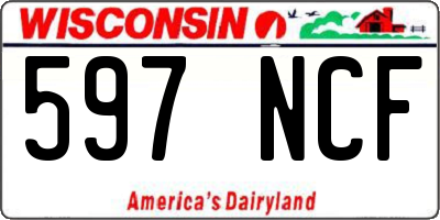 WI license plate 597NCF