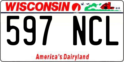 WI license plate 597NCL