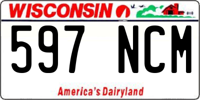 WI license plate 597NCM