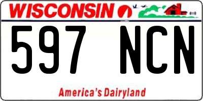 WI license plate 597NCN