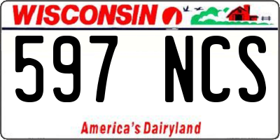WI license plate 597NCS