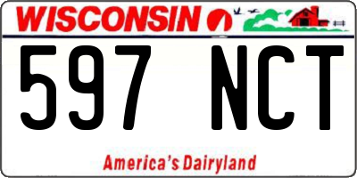 WI license plate 597NCT