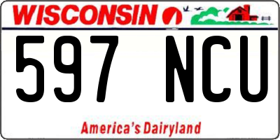 WI license plate 597NCU