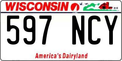 WI license plate 597NCY