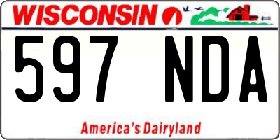 WI license plate 597NDA