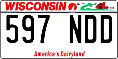 WI license plate 597NDD