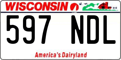 WI license plate 597NDL