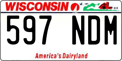 WI license plate 597NDM