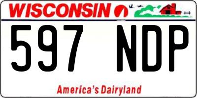 WI license plate 597NDP
