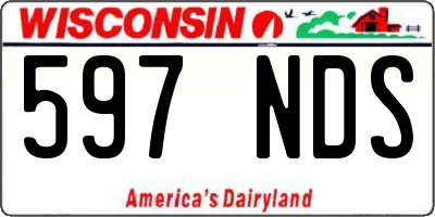 WI license plate 597NDS