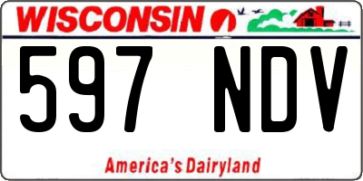 WI license plate 597NDV