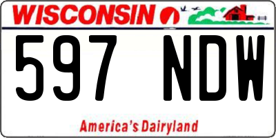 WI license plate 597NDW