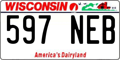 WI license plate 597NEB