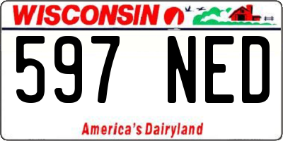 WI license plate 597NED