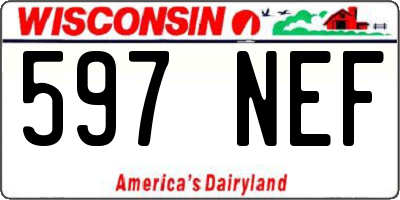 WI license plate 597NEF