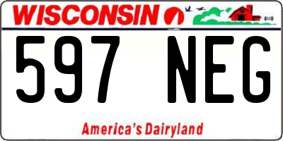 WI license plate 597NEG
