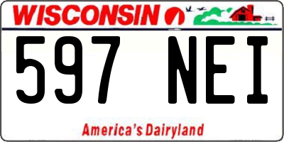 WI license plate 597NEI