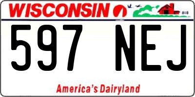 WI license plate 597NEJ