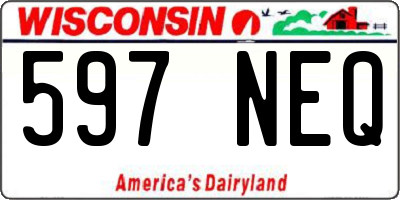 WI license plate 597NEQ