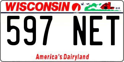 WI license plate 597NET