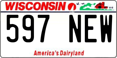 WI license plate 597NEW