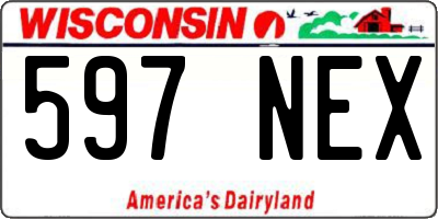 WI license plate 597NEX