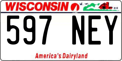 WI license plate 597NEY