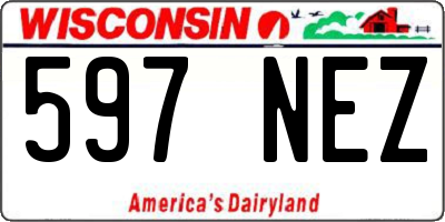 WI license plate 597NEZ