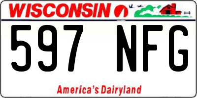 WI license plate 597NFG