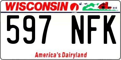 WI license plate 597NFK