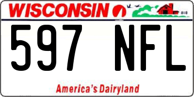 WI license plate 597NFL