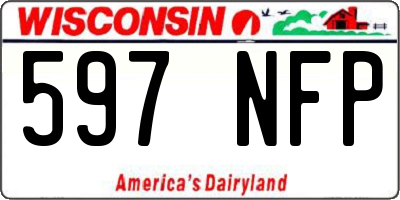 WI license plate 597NFP