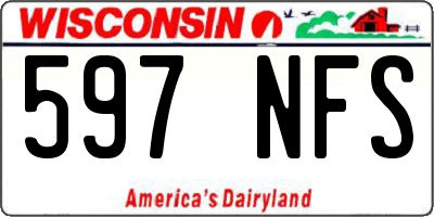 WI license plate 597NFS