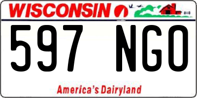 WI license plate 597NGO