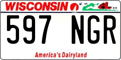 WI license plate 597NGR