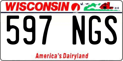 WI license plate 597NGS