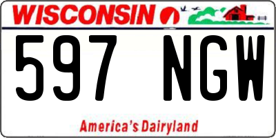 WI license plate 597NGW