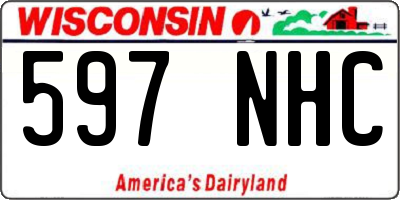 WI license plate 597NHC