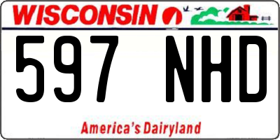 WI license plate 597NHD