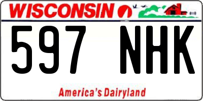 WI license plate 597NHK