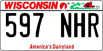 WI license plate 597NHR