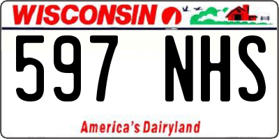 WI license plate 597NHS